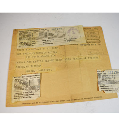 Howard Thurston Telegram to Doc Nixon: 1931