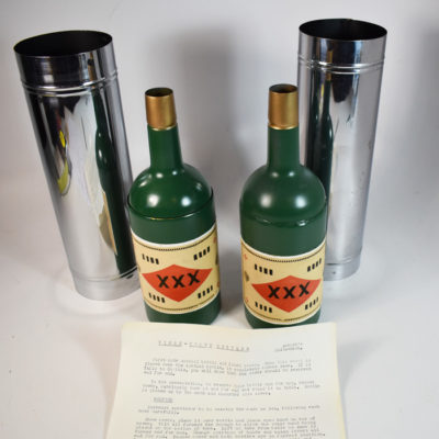 Vintage Abbott Topsy Turvey Bottles scarce green paint