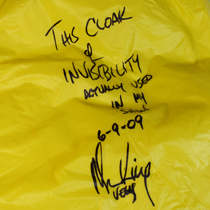 Mac King signed Cloak of Invisibility used in his Vegas show 6-9-09