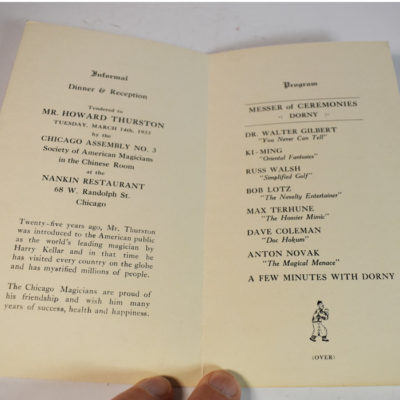 Howard Thurston Show and Reception Program Chicago Assembly: 1933 - Image 2