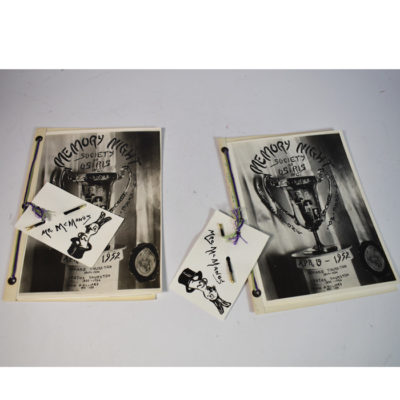 Society of Osiris Memory Night Programs of John and Mrs. McManus (famous collector who made up much of the content of the Klosterman Collection)