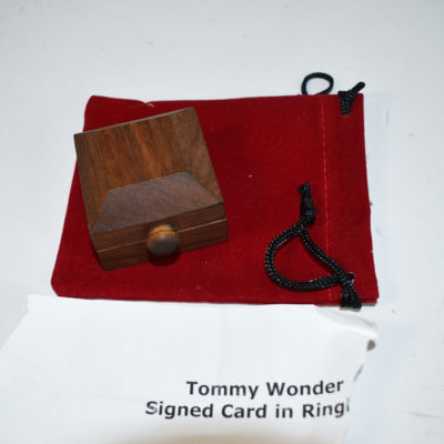 Tommy Wonder Signed Card in Ring Box