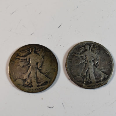1920 Walking Liberty folding Half and Duplicate Half