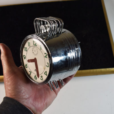 Paul Lembo Ringing Clock Stand with Vintage French made nesting clocks - Image 5