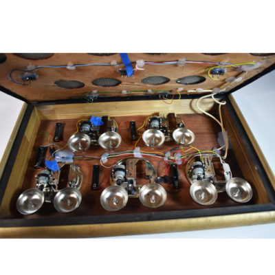 Paul Lembo Ringing Clock Stand with Vintage French made nesting clocks - Image 6