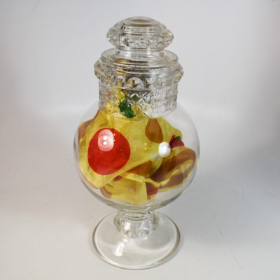 Vintage Crystal Coin Vase: Large Silver Dollar Version: scarce