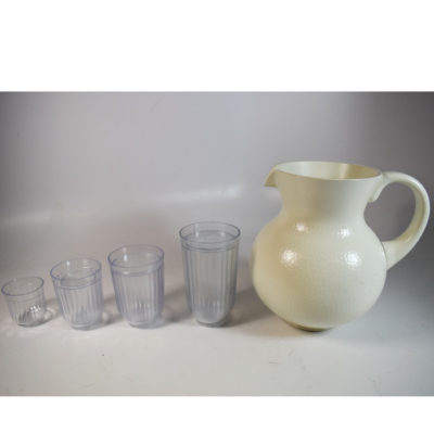 Lota Pitcher and Diminishing Milk Glasses