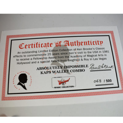 Absolutely Impossible and Fred Kaps Combo wallet: Ken Brookes Classic Series#58 of 500: brand new old store stock - Image 2