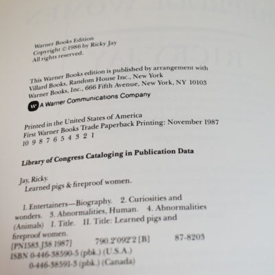 Learned Pigs and Fireproof Women by Ricky Jay 1980 - Image 3