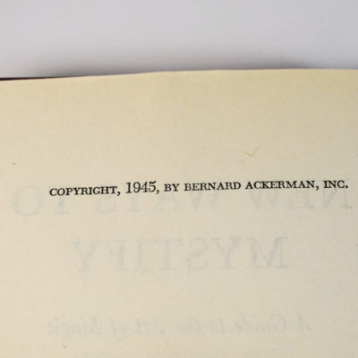 New Ways to Mystify: Robert Parrish: 1945;  signed by Parrish to Doc Mossey - Image 4