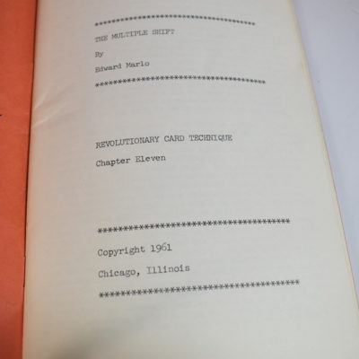 The Multiple Shift: Ed Marlo: warmly Inscribed by Marlo to Texas magician and collector (and Willard assistant) Claude Crowe - Image 3
