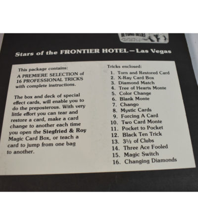 Siegfried and Roy Beyond Belief at the Frontier: Magic Card Box: 1982 new old store stock! - Image 3