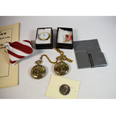 Scotty York Signed Card or Marked Coin to Pocket Watch: Handmade by Scotty York: scarce