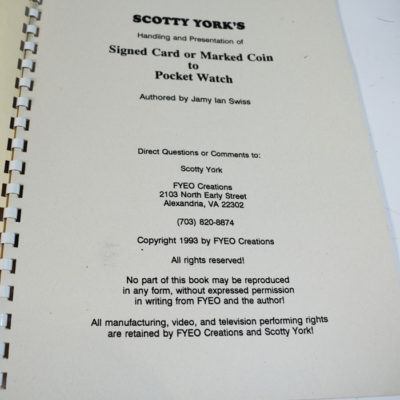 Scotty York Signed Card or Marked Coin to Pocket Watch: Handmade by Scotty York: scarce - Image 5