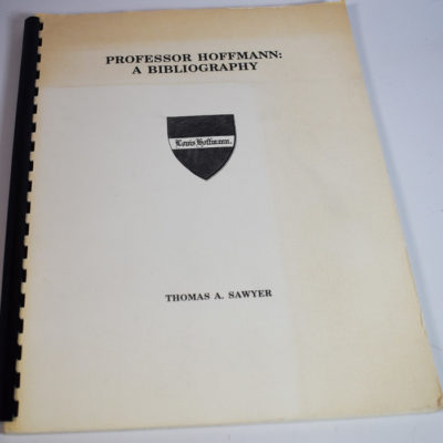 Professor Hoffman A Bibliography: Thomas Sawyer 1983 signed