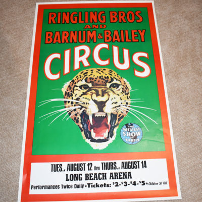 Original Ringling Brothers Barnum and Baily Circus Poster 1970's: Long Beach Arena