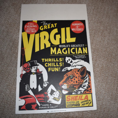 Great Virgil Window Card: Sawing a Woman in Half: 1950's mint!