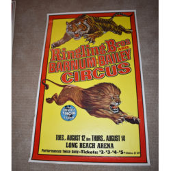 1970's Ringling Brothers Barnum and Baily Circus Poster Long Beach