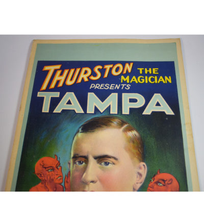 Original Tampa (Ray Sugden). Thurston the Magician Presents Window Card 1923: scarce - Image 2