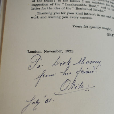 Quality Magic by Okito1921: inscribed Twice!  Once to former IBM President Richard (Doc) Mossey - Image 3