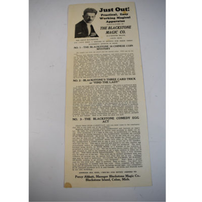Blackstone Magic Company 1928 advertisement: RARE