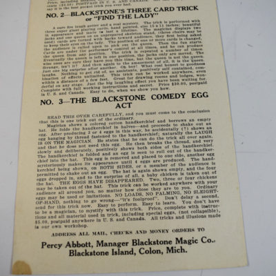 Blackstone Magic Company 1928 advertisement: RARE - Image 3
