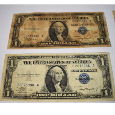 5 real 1935A series Silver Certificate Dollar Bills gimmicked with the same serial number - Image 4