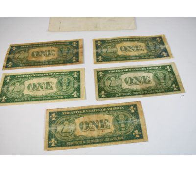 5 real 1935A series Silver Certificate Dollar Bills gimmicked with the same serial number - Image 6