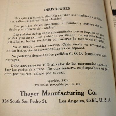 Thayer 1924 Catalogue in Spanish!  Scarce - Image 3