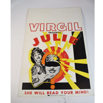 Great Virgil and Julie original window card circa 1950's