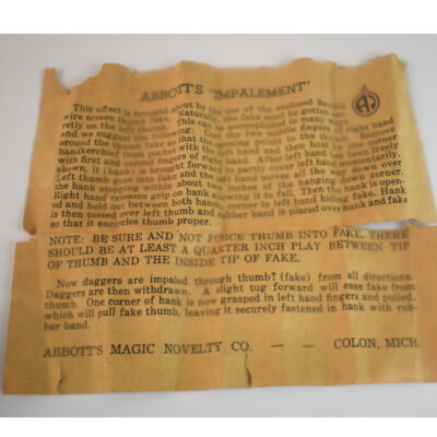 Abbott’s Impalement circa 1930: Rare with equally rare original instructions - Image 4