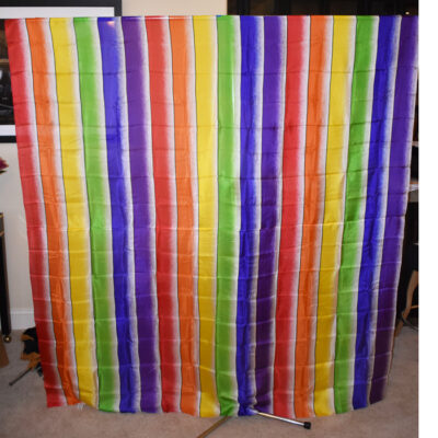 Rice (Silk King Studios) Original 6 foot Mammoth Rainbow Square  Silk with Abbott Jet Set Backdrop Frame