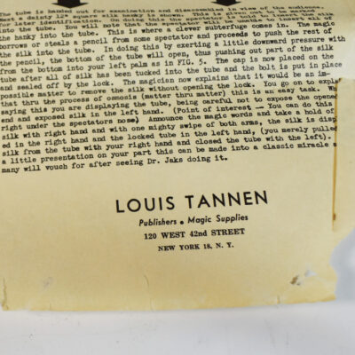 Lou  Tannen Super Bill Tube; circa 1960 with original instructions - Image 4