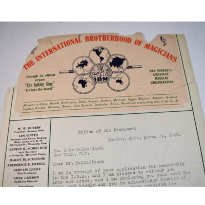 Magic History: IBM Membership Acceptance Letter to John Mulholland signed by Durbin  1927 - Image 3