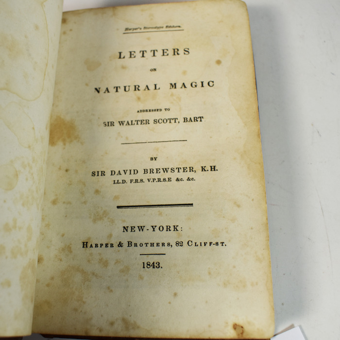 Letters on Natural Magic by Sir David Brewster dated 1843: leather bound - Image 3