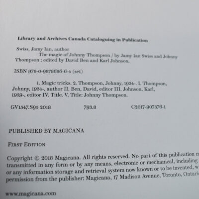 The Magic of Johnny Thompson; massive two volume book set 2018 1st edition: no longer available - Image 5