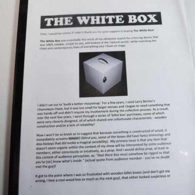 The Original Eric Samuels White Box: Mentalism Switching/Forcing Box - Image 4
