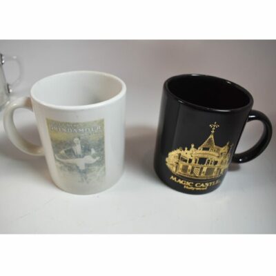 4 unused magic themed coffee mugs: Magic Castle, Brendamour, Magic Mickey and Houdini Magic Shop - Image 2