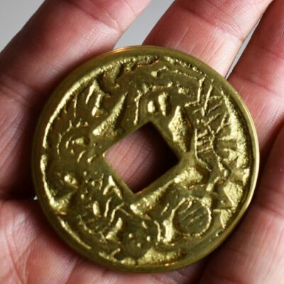 Six 2 inch brass Chinese coins for close up work - Image 2