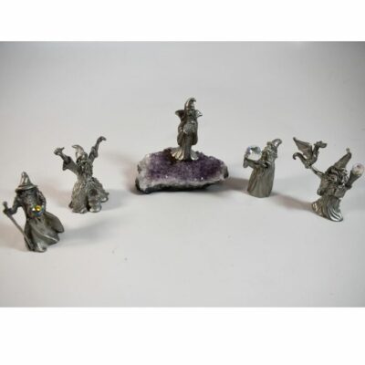 5 real pewter Wizards