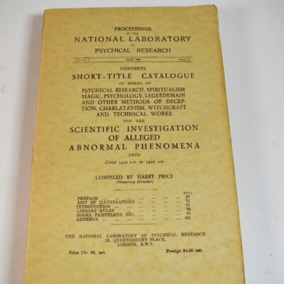 Proceedings of National Laboratory of Psychical Research short title catalogue and Supplement: 1935 Harry Price - Image 5