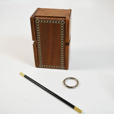 Large Size Ring In Box in Walnut with Wood Inlay  by Mel Babcock: As new removed from the original shipping box