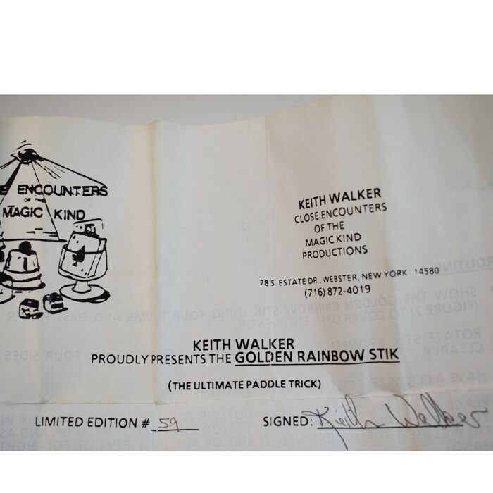 Golden Rainbow Stik: Keith Walker: 1988 #59 of a limited edition with COA - Image 3