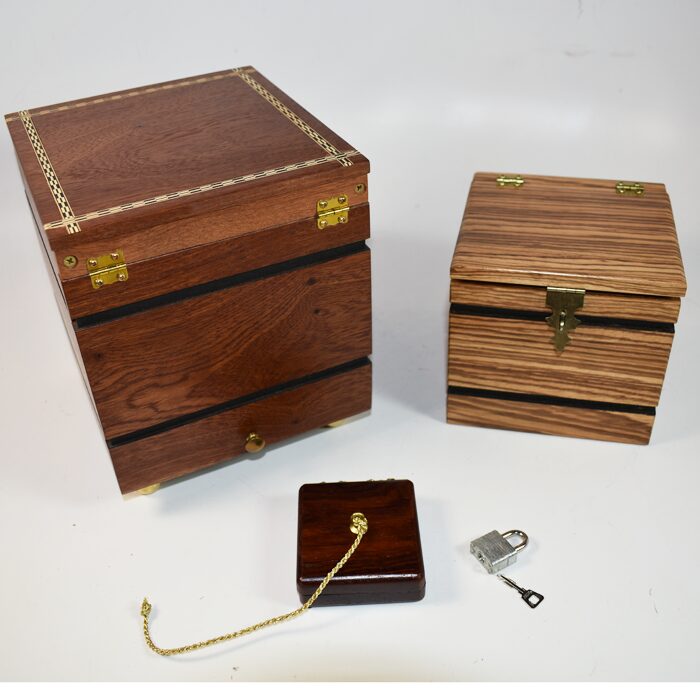 Mel Babcock Triple Coin Boxes: Mint! A beautiful example of Mel’s craftsmanship