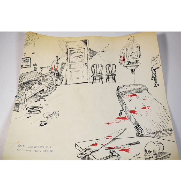 Salvatore Salla Original Ink Rendition of Doctor Richard Mossey’s New Chicago Office: signed by many prominent Chicago magicians - Image 2