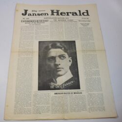 Jansen Harold: Newspaper size advertisement from 1912: The Great Jansen (Dante): an amazing find: Rare!