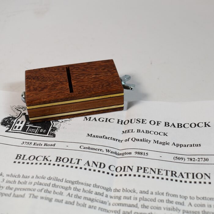 Babcock Block Bolt and Coin Penetration: fancy wood inlay version: half dollar size - Image 3