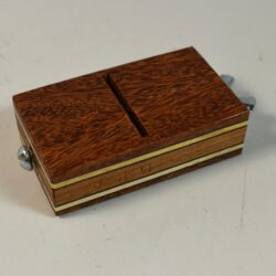 Babcock Block Bolt and Coin Penetration: fancy wood inlay version: half dollar size