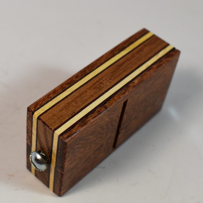 Babcock Block Bolt and Coin Penetration: fancy wood inlay version: half dollar size - Image 2